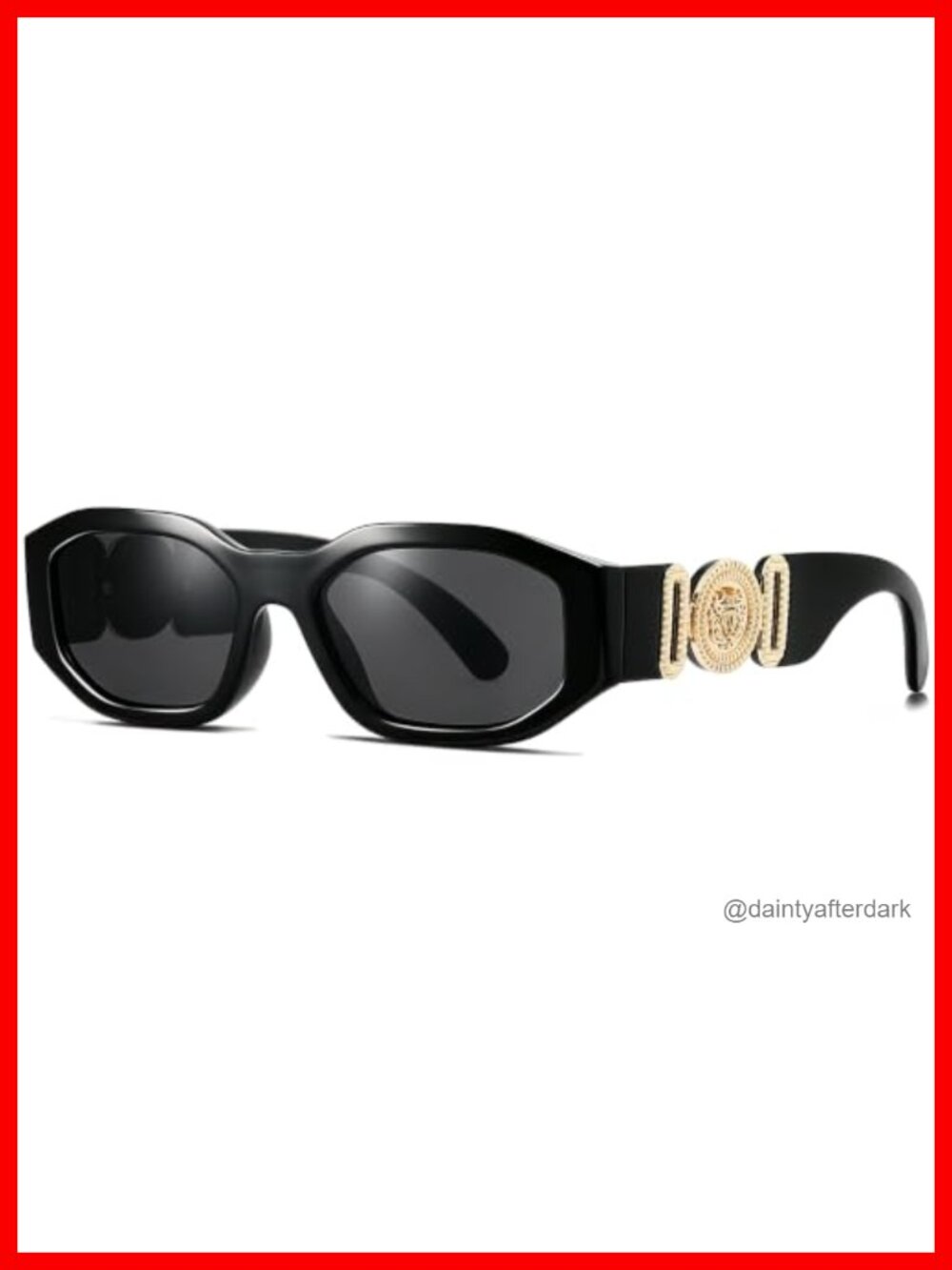 Retro Rectangle Sunglasses 90s Vintage Square UV400 Protection